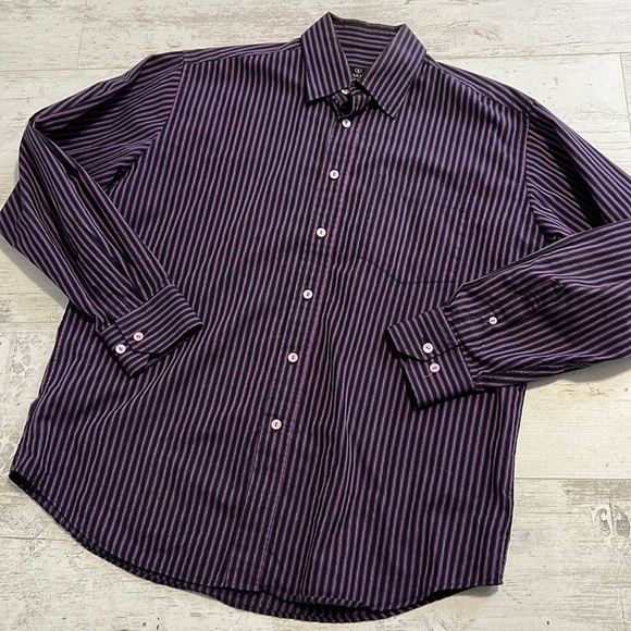 Bugatchi Men’s Button Down Striped Dress Shirt Size M - Picture 1 of 9